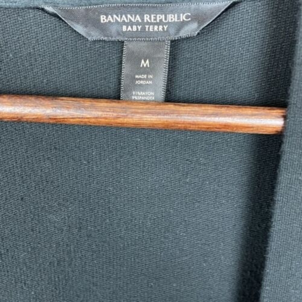 Banana Republic Baby Terry Cardigan/Long Sleeves/ Open/ Black/ Size M - Picture 2 of 8
